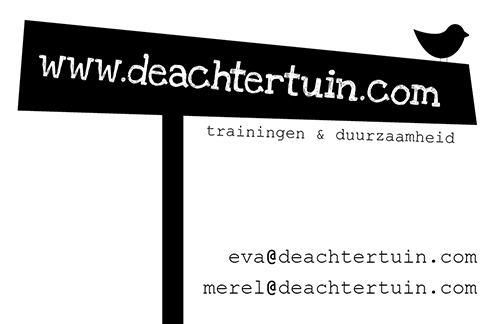 Achterkant visitekaartje De Achtertuin