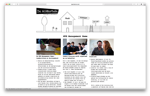 Screenshot van website De Achtertuin