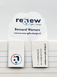 Voorkant visitekaartje Re:new