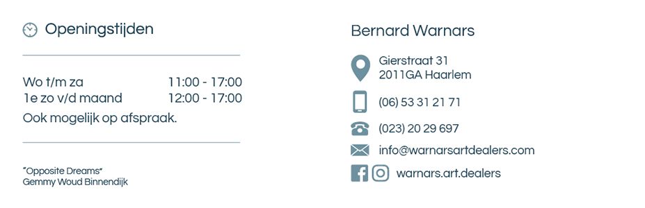 Binnenkant visitekaartje Warnars & Warnars Art Dealers