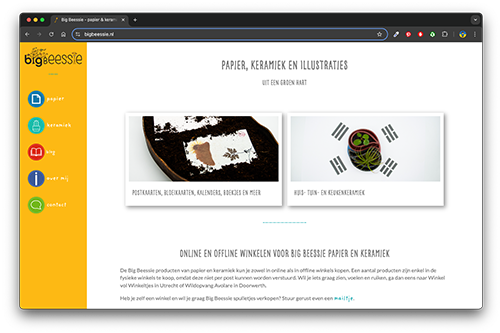 Screenshot website Big Beessie