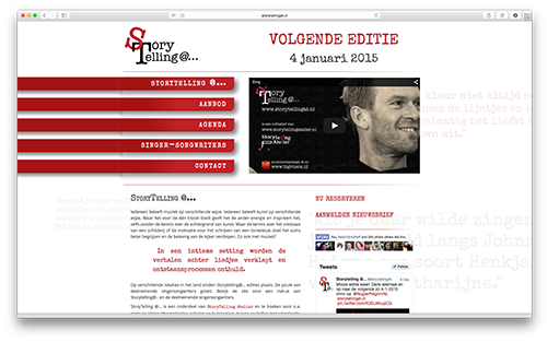 Screenshot website StoryTelling